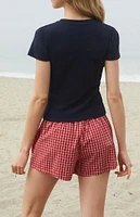 John Galt Red Plaid Keira Boxer Shorts