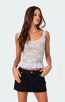 Edikted Kerry Sheer Lace Tank Top