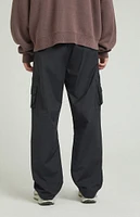 PacSun Black Nylon Baggy Cargo Pants