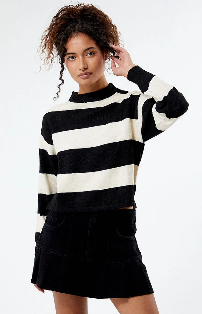 Striped Knit Boxy Sweater