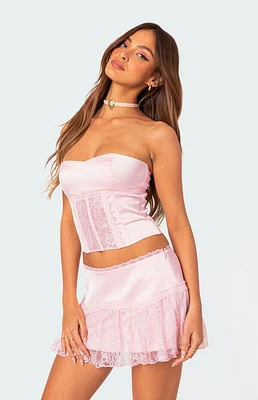 Edikted Lex Satin & Lace Corset