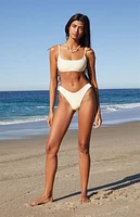 Pacsun Yellow Nancy Velvet High Cut Bikini Bottom