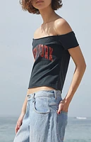 John Galt Black Bonnie New York Off-The-Shoulder Top