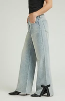 PacSun Lena Light Indigo Bow Low Rise Super Baggy Jeans