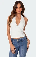 Edikted Carolyn Lacey Halter Top