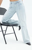 Pacsun Casey Light Indigo Star Low Rise Baggy Jeans