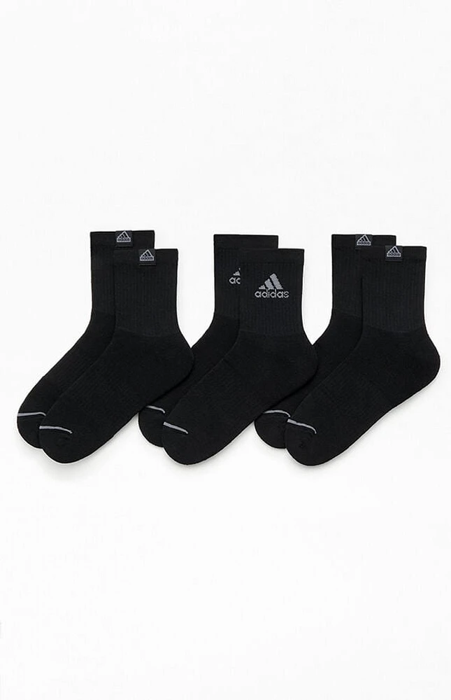 adidas 3 Pack Black Cushioned 3.0 Crew Socks