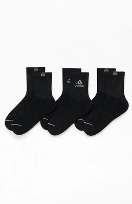 adidas 3 Pack Black Cushioned 3.0 Crew Socks