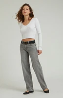 PacSun Jordyn Gray Low Rise Straight Leg Jeans