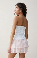 Beverly & Beck Light Pink Lace Tiered Mini Skort