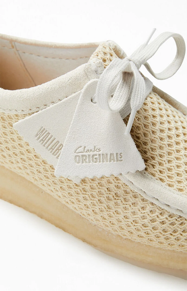 Clarks Off White Wallabee Mesh Mocassins