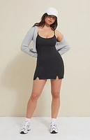 PAC 1980 WHISPER Active Black Reed Mini Dress