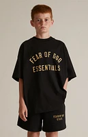 Fear of God Essentials Kids Black Fleece Soccer Sweat Shorts