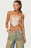 Edikted Sequin Backless Triangle Top