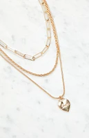 LA Hearts Lover Heart Layered Necklace