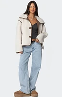 Edikted Frost Oversized Faux Shearling Jacket