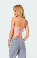 Edikted Tempting Textured Ruffle Hem Corset