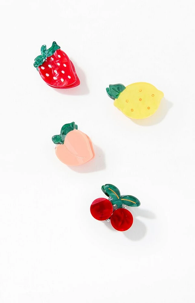 LA Hearts 4 Pack Fruit Mini Hair Claw Clips