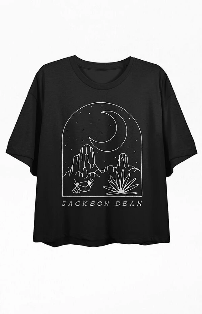 Jackson Dean Desert Night Scene Cropped T-Shirt