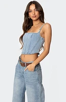 Edikted Tennessee Denim Corset