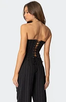Edikted Aliza Strapless Pinstripe Corset
