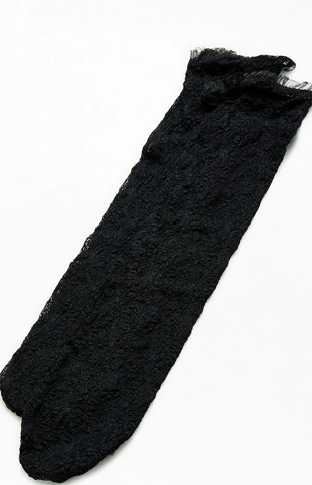 PacSun Black Lace Crew Socks