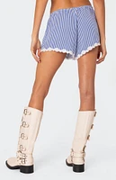 Edikted Patty Striped Lace Trim Shorts