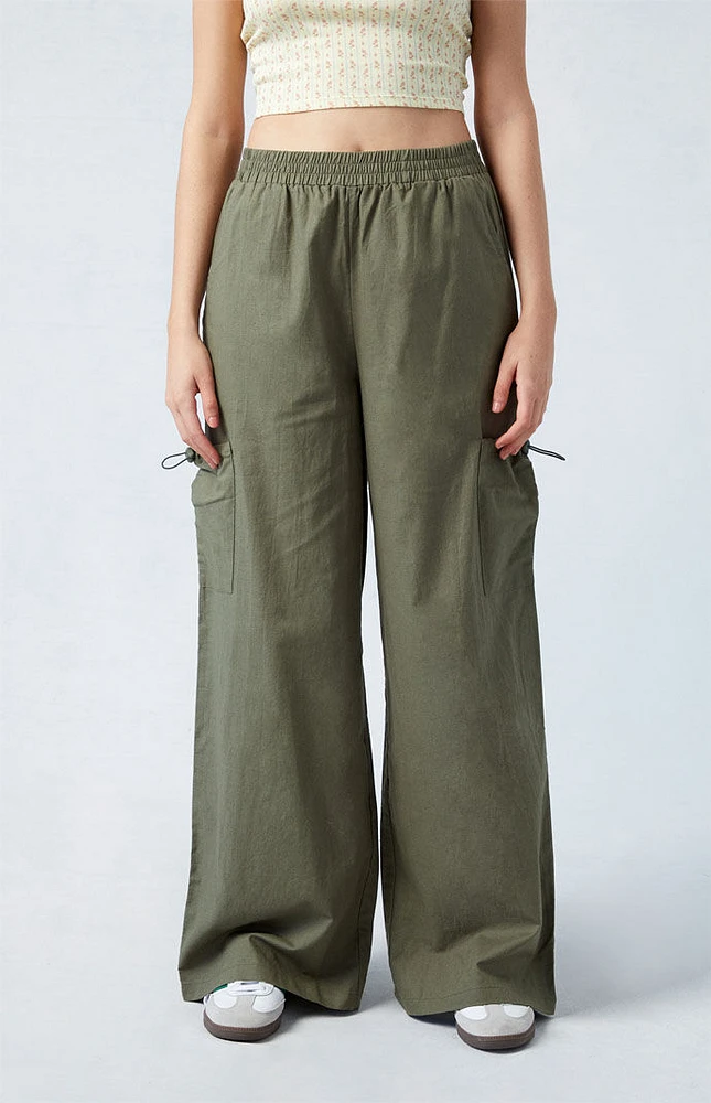 PacSun Linen Pull-On Baggy Cargo Pants