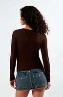 PS Basics by Pacsun Queen Long Sleeve Cropped T-Shirt