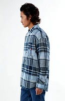 Tommy Jeans Brushed Navy Flannel Long Sleeve Shirt