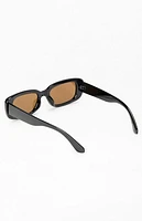 Pacsun Black & Brown Plastic Square Sunglasses