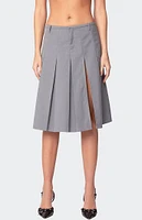 Edikted Ethel Side Slit Pleated Mini Skirt