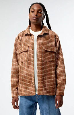 PacSun Brown Classic Tweed Oversized Shacket