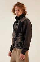 Pacsun Black Sherpa Print Vest