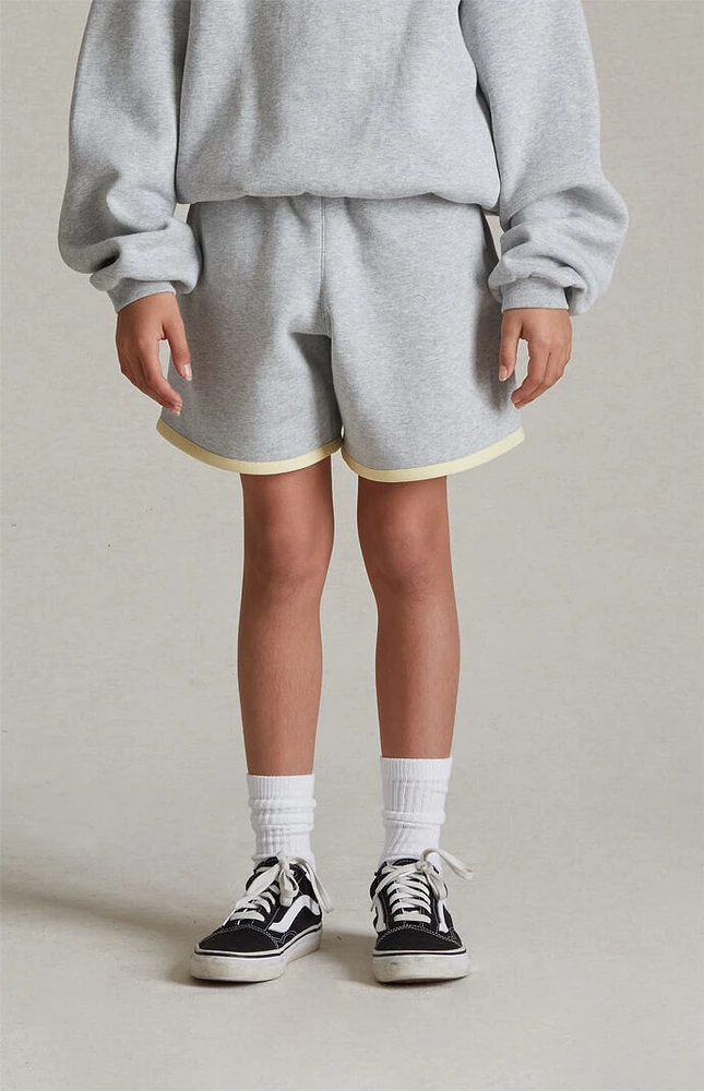 Kids Fear of God Essentials Light Heather Grey Sweat Shorts