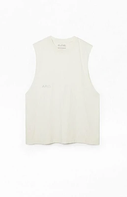 A.R.C. Vintage Wash Off White Comfort Cut Muscle T-Shirt