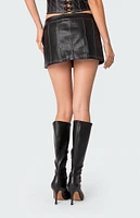 Edikted Moss Faux Leather Mini Skort