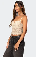 Edikted Charisma Sheer Lace Bra Top