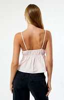 LA Hearts Embroidered V-Neck Babydoll Top