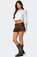 Edikted Faux Leather Pleated Mini Skort