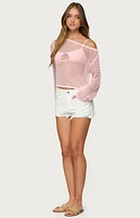 Edikted Inara Off Shoulder Crochet Top