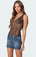 Edikted Laur Leopard Printed Cupped Top