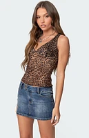 Edikted Laur Leopard Printed Cupped Top