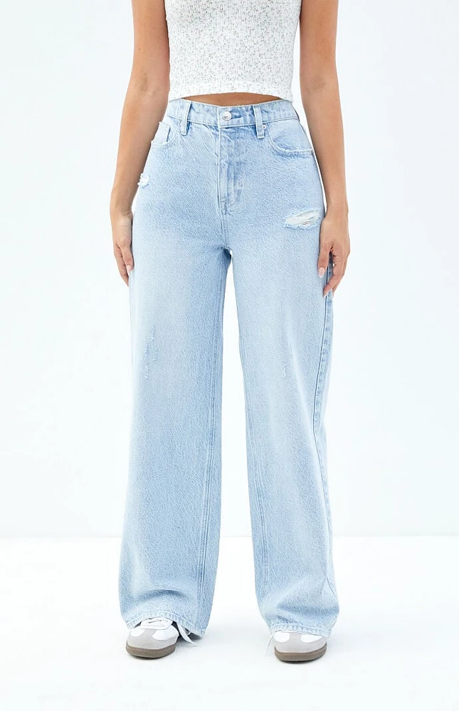 PacSun Cali Light Indigo Ripped Baggy Boyfriend Jeans