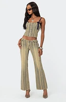 Edikted Eternity Pinstripe Flare Jeans