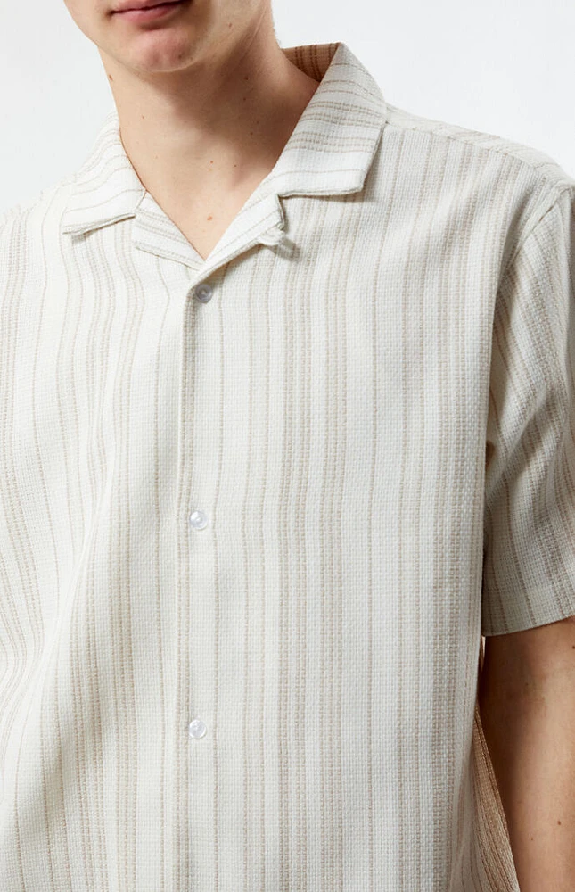 PacSun Weave Stripe Woven Camp Shirt