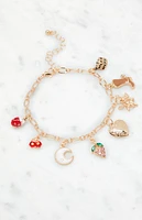 LA Hearts Strawberry Charm Bracelet