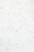 LA Hearts Bead Cross Lariat Necklace