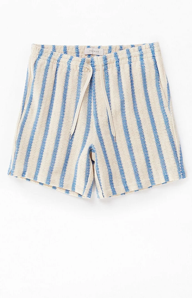 PacSun Blue Striped Crochet Volley Shorts