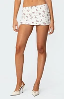 Edikted Melany Floral Waffle Mini Skirt